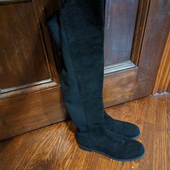 Black suede Stuart Weitzman OTK boots